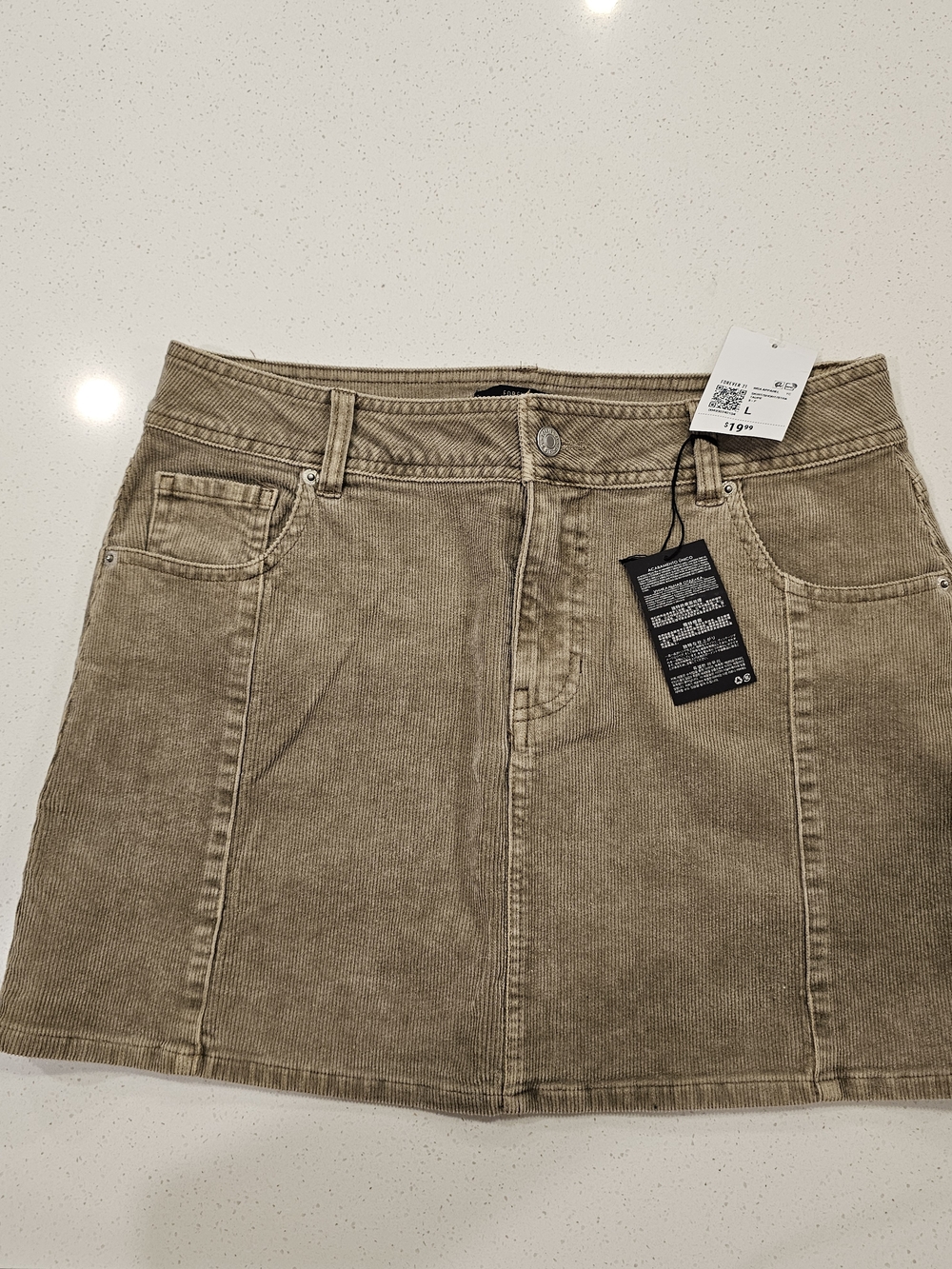 Forever 21 Taupe Corduroy Mini Skirt